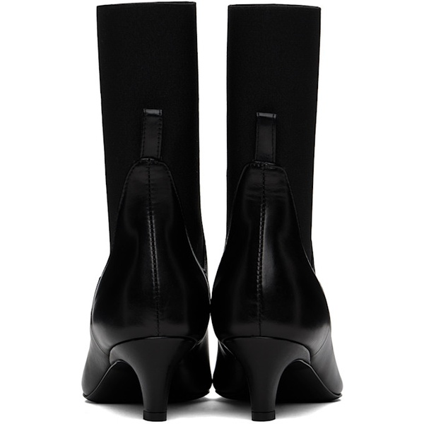  TOTEME Black The Mid Heel Leather Boots 242771F113000