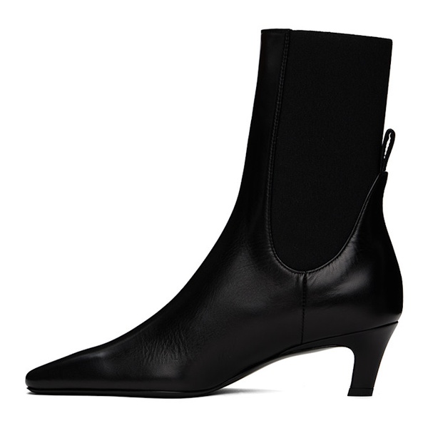  TOTEME Black The Mid Heel Leather Boots 242771F113000