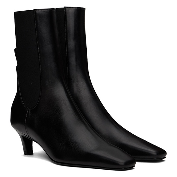  TOTEME Black The Mid Heel Leather Boots 242771F113000