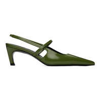 TOTEME Green The Sharp Slingback Heels 242771F122005