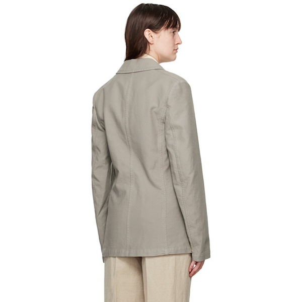  TOTEME Gray Garment-Dyed Blazer 242771F057004