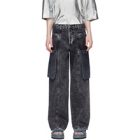 T/SEHNE Black Fold-Up-Pocket Jeans 241612M186002