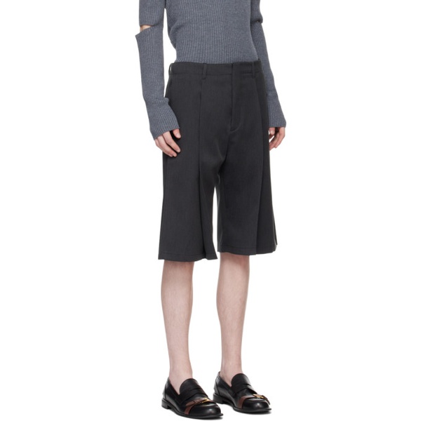  T/SEHNE Gray Tailored Shorts 241612M193007