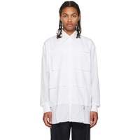 T/SEHNE White Slashed Classic Shirt 232612M192002