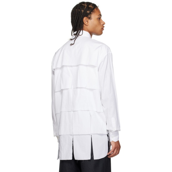  T/SEHNE White Slashed Classic Shirt 232612M192002