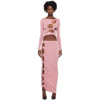 TYRELL SSENSE Exclusive Pink Long Sleeve T-Shirt & Midi Skirt Set 231034F054009