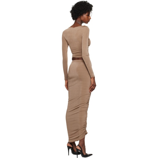  TYRELL SSENSE Exclusive Brown Blouse & Midi Skirt Set 231034F054010