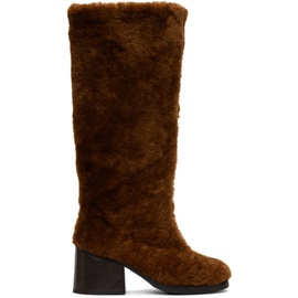 Tach SSENSE Exclusive Brown Sherpa Boots 222657F115000
