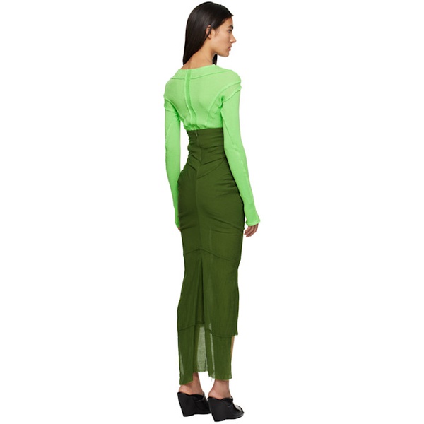  Talia Byre Green Fishtail Maxi Skirt 231258F093000