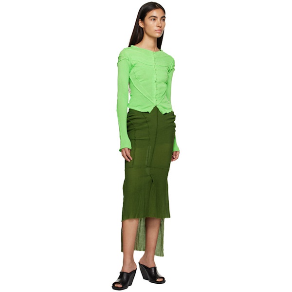  Talia Byre Green Fishtail Maxi Skirt 231258F093000
