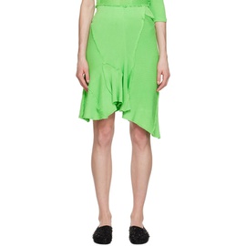 Talia Byre Green Asymmetric Miniskirt 231258F090002