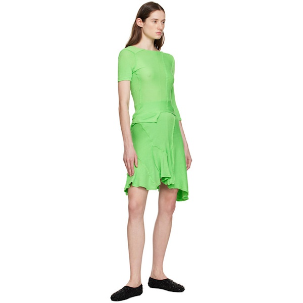  Talia Byre Green Asymmetric Miniskirt 231258F090002