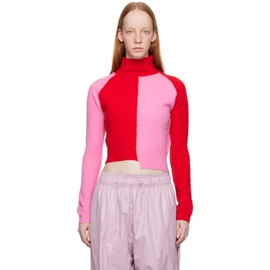 Talia Byre Pink & Red Patched Turtleneck 222258F099002