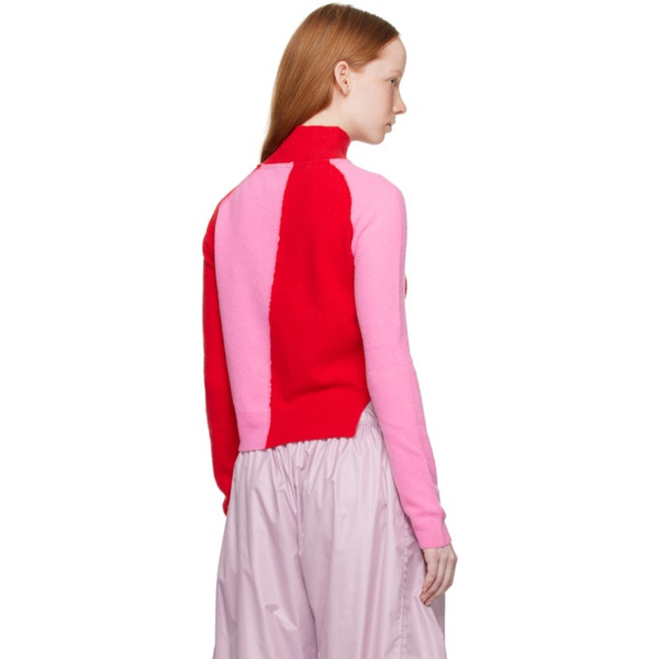  Talia Byre Pink & Red Patched Turtleneck 222258F099002