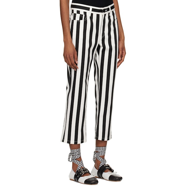  Tao Black & White Striped Trousers 231793F087000