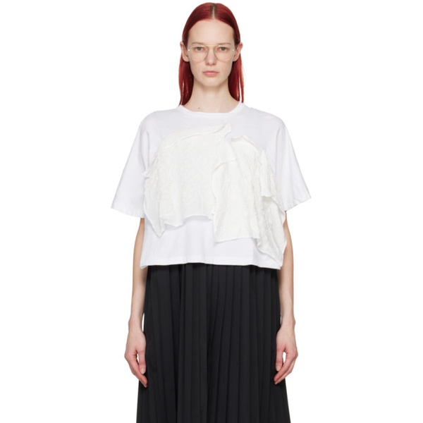  Tao Comme Des Garcons White Embroidered Top 241244F110000