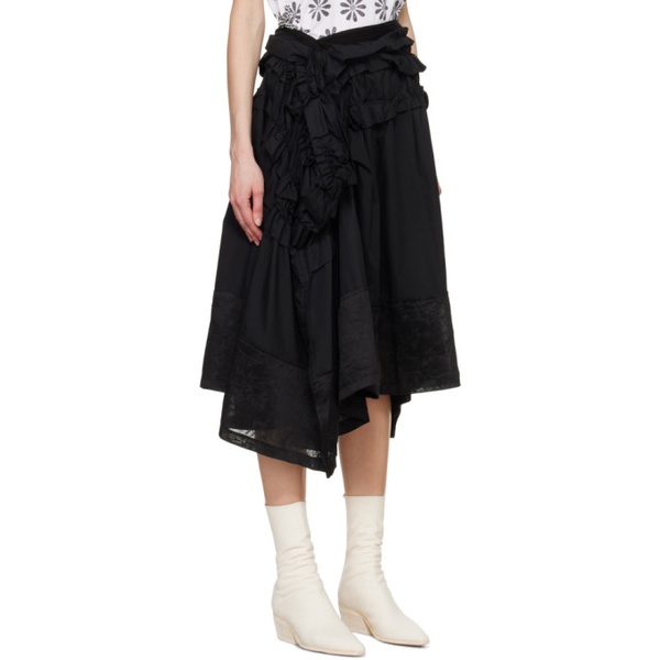  Tao Comme Des Garcons Black Ruffled Midi Skirt 241244F092006
