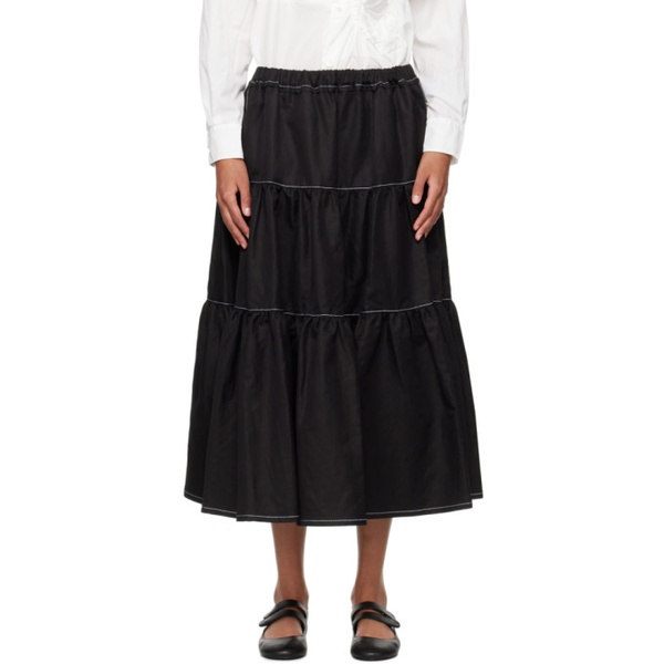  Tao Comme Des Garcons Black Tiered Midi Skirt 241244F092001