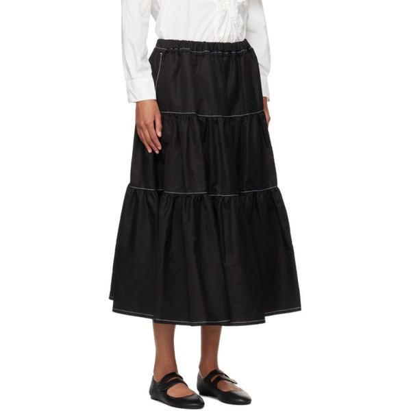  Tao Comme Des Garcons Black Tiered Midi Skirt 241244F092001