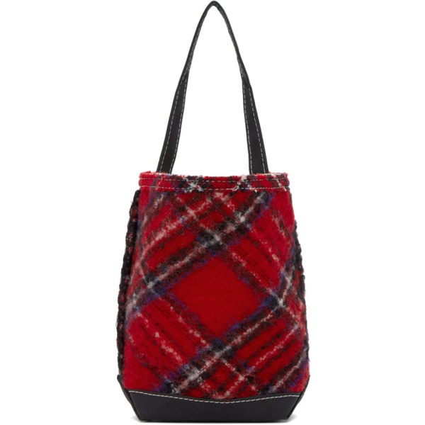  Tao Comme Des Garcons Red & Black Tartan Tote 232244F049000