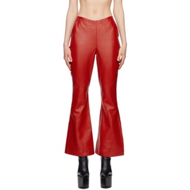 Tara Hakin SSENSE Exclusive Red Leather Trousers 231095F087000