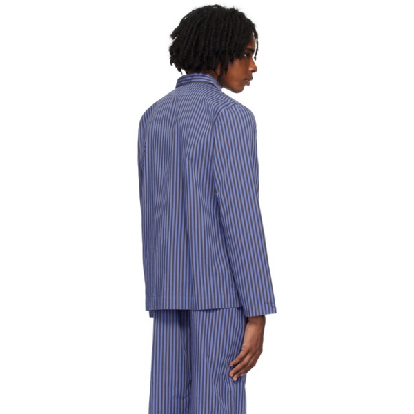  테클라 Tekla Blue & Brown Long Sleeve Pyjama Shirt 242482M218034