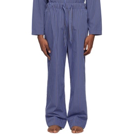 테클라 Tekla Blue & Brown Drawstring Pyjama Pants 242482M218024
