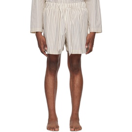 테클라 Tekla Brown & 오프화이트 Off-White Drawstring Pyjama Shorts 242482M218018