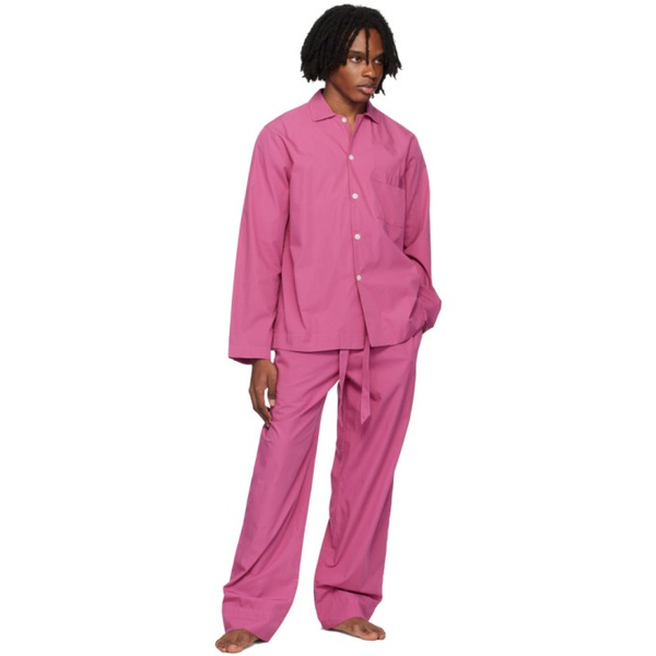  테클라 Tekla Pink Long Sleeve Pyjama Shirt 242482M218009