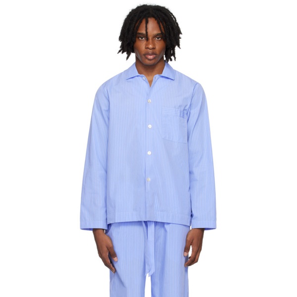  테클라 Tekla Blue Long Sleeve Pyjama Shirt 242482M218037