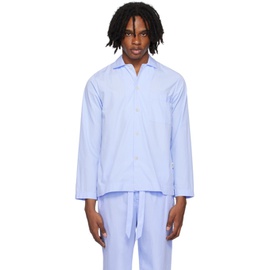 테클라 Tekla Blue Long Sleeve Pyjama Shirt 242482M218040
