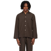 테클라 Tekla Brown Long Sleeve Pyjama Shirt 242482M218041