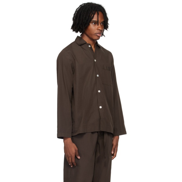  테클라 Tekla Brown Long Sleeve Pyjama Shirt 242482M218041