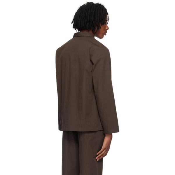  테클라 Tekla Brown Long Sleeve Pyjama Shirt 242482M218041