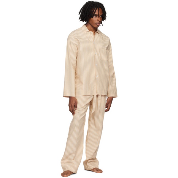  테클라 Tekla Tan Long Sleeve Pyjama Shirt 242482M218007