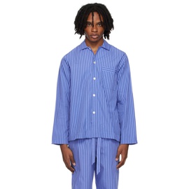 테클라 Tekla Blue Long Sleeve Pyjama Shirt 242482M218039