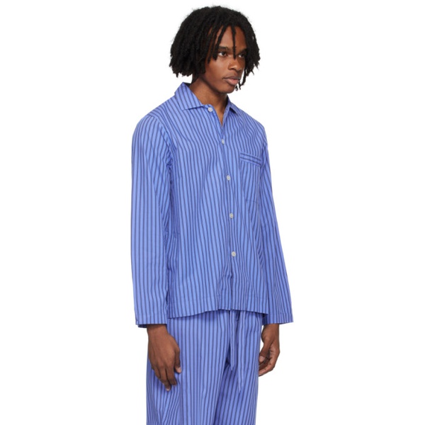  테클라 Tekla Blue Long Sleeve Pyjama Shirt 242482M218039