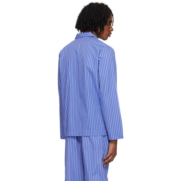  테클라 Tekla Blue Long Sleeve Pyjama Shirt 242482M218039
