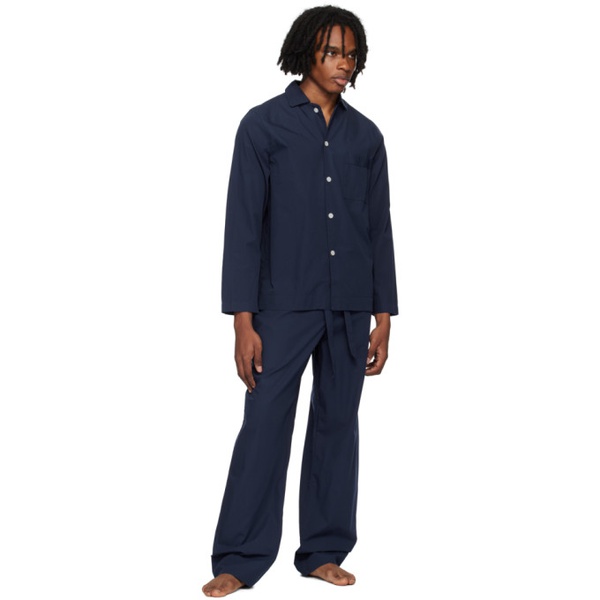  테클라 Tekla Navy Drawstring Pyjama Pants 242482M218033