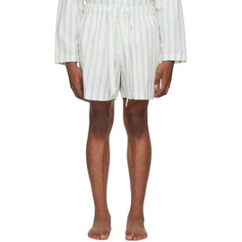 테클라 Tekla 오프화이트 Off-White & Blue Drawstring Pyjama Shorts 242482M218016