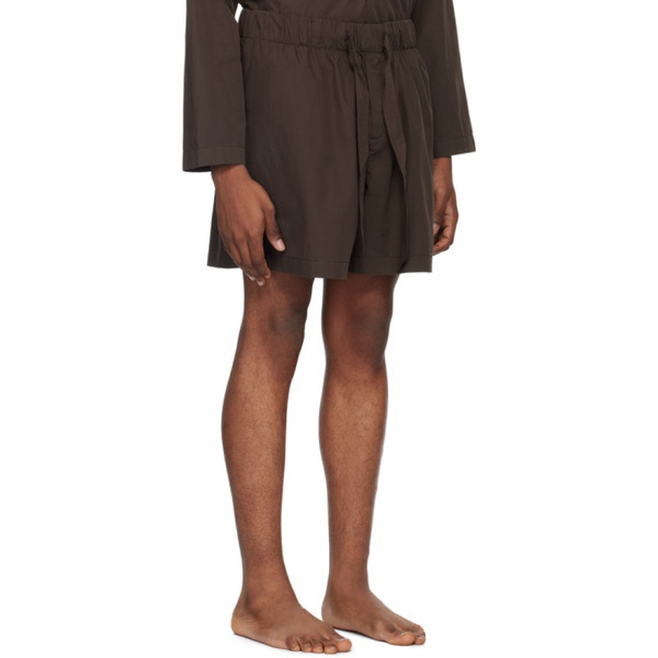  테클라 Tekla Brown Drawstring Pyjama Shorts 242482M218021
