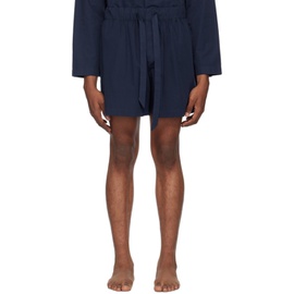 테클라 Tekla Navy Drawstring Pyjama Shorts 242482M218023