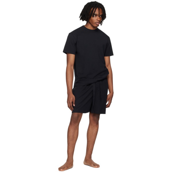 테클라 Tekla Black Drawstring Pyjama Shorts 242482M218022