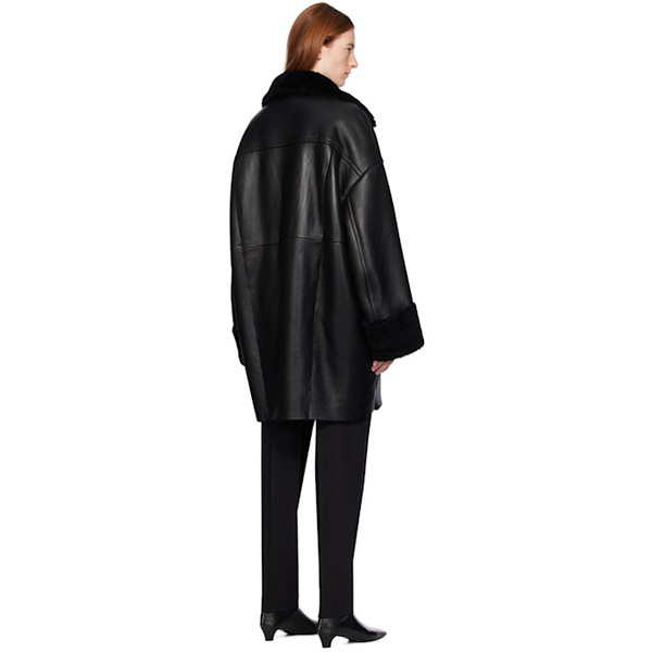  Teurn Studios SSENSE Exclusive Black Boelos Leather Jacket 232776F062000