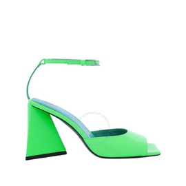 더 아티코 The Attico Ladies Fluo Emerald Piper Leather Sandals 231WS599-FLUO Emerald