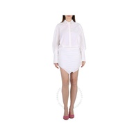 더 아티코 The Attico Ladies White Long-Sleeved Hatty Mini Dress 231WCA158-WHITE