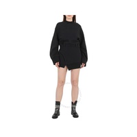 더 아티코 The Attico Long-Sleeve Ivory Mini Dress In Black 231WCA162-BLACK