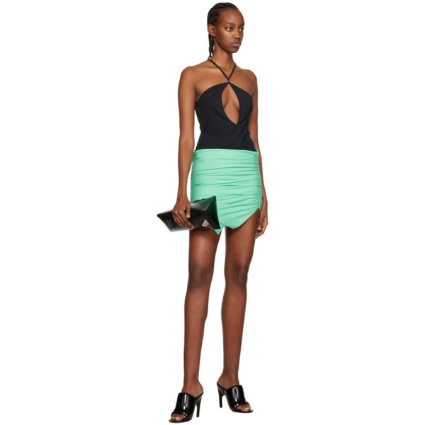  더 아티코 The Attico Green Asymmetric Miniskirt 231528F090008