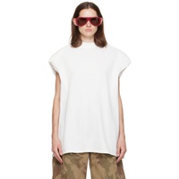 더 아티코 The Attico White Mock Neck T-Shirt 241528F110004