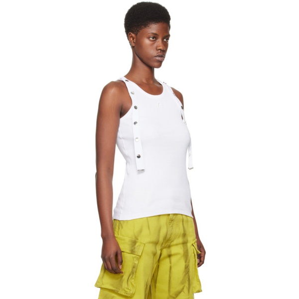  더 아티코 The Attico White Studded Tank Top 241528F111000